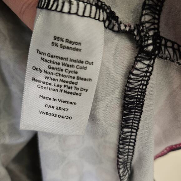 Talbots Shift Dress Blue Pink Abstract Geometric Faux Wrap Knee Length Medium - Picture 6 of 10